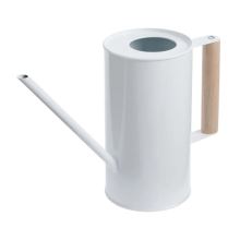 Krhlička kovová - biela, drevená rúčka - 1,3 l