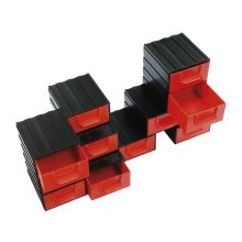 Stavebnicový zásobník - 1 diel - 124 x 108 x 62 mm - mix farieb